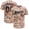 Custom Camo Vintage USA Flag-Black Salute To Service Two-Button Unisex Softball Jersey