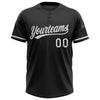 Custom Black White Two-Button Unisex Softball Jersey