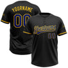 Custom Black Royal-Yellow Two-Button Unisex Softball Jersey