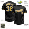 Custom Black Old Gold-White Two-Button Unisex Softball Jersey