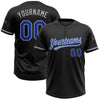 Custom Black Thunder Blue-Gray Two-Button Unisex Softball Jersey