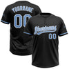 Custom Black Light Blue-White Two-Button Unisex Softball Jersey