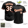 Custom Black White-Orange Two-Button Unisex Softball Jersey