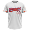 Custom White Purple-Orange Two-Button Unisex Softball Jersey