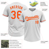 Custom White Orange-Gray Two-Button Unisex Softball Jersey