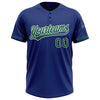 Custom Royal Kelly Green-White Two-Button Unisex Softball Jersey