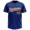 Custom Royal Yellow-Crimson Two-Button Unisex Softball Jersey