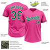 Custom Pink Kelly Green-White Two-Button Unisex Softball Jersey