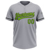 Custom Gray Neon Green-Black Two-Button Unisex Softball Jersey