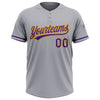 Custom Gray Purple-Gold Two-Button Unisex Softball Jersey