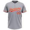 Custom Gray Orange-White Two-Button Unisex Softball Jersey