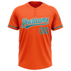 Custom Orange Teal-White Two-Button Unisex Softball Jersey