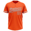 Custom Orange White-Gray Two-Button Unisex Softball Jersey