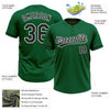 Custom Kelly Green Black-White Two-Button Unisex Softball Jersey