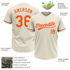 Custom Cream Orange Two-Button Unisex Softball Jersey