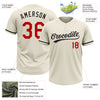 Custom Cream Red-Black Two-Button Unisex Softball Jersey