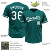 Custom Teal White Two-Button Unisex Softball Jersey