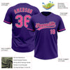 Custom Purple Pink-Black Two-Button Unisex Softball Jersey