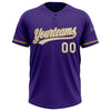 Custom Purple White-Old Gold Two-Button Unisex Softball Jersey