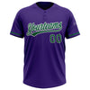 Custom Purple Kelly Green-White Two-Button Unisex Softball Jersey