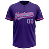 Custom Purple Light Blue-Pink Two-Button Unisex Softball Jersey