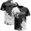 Custom White Black 3D Pattern Abstract Brush Stroke Two-Button Unisex Softball Jersey