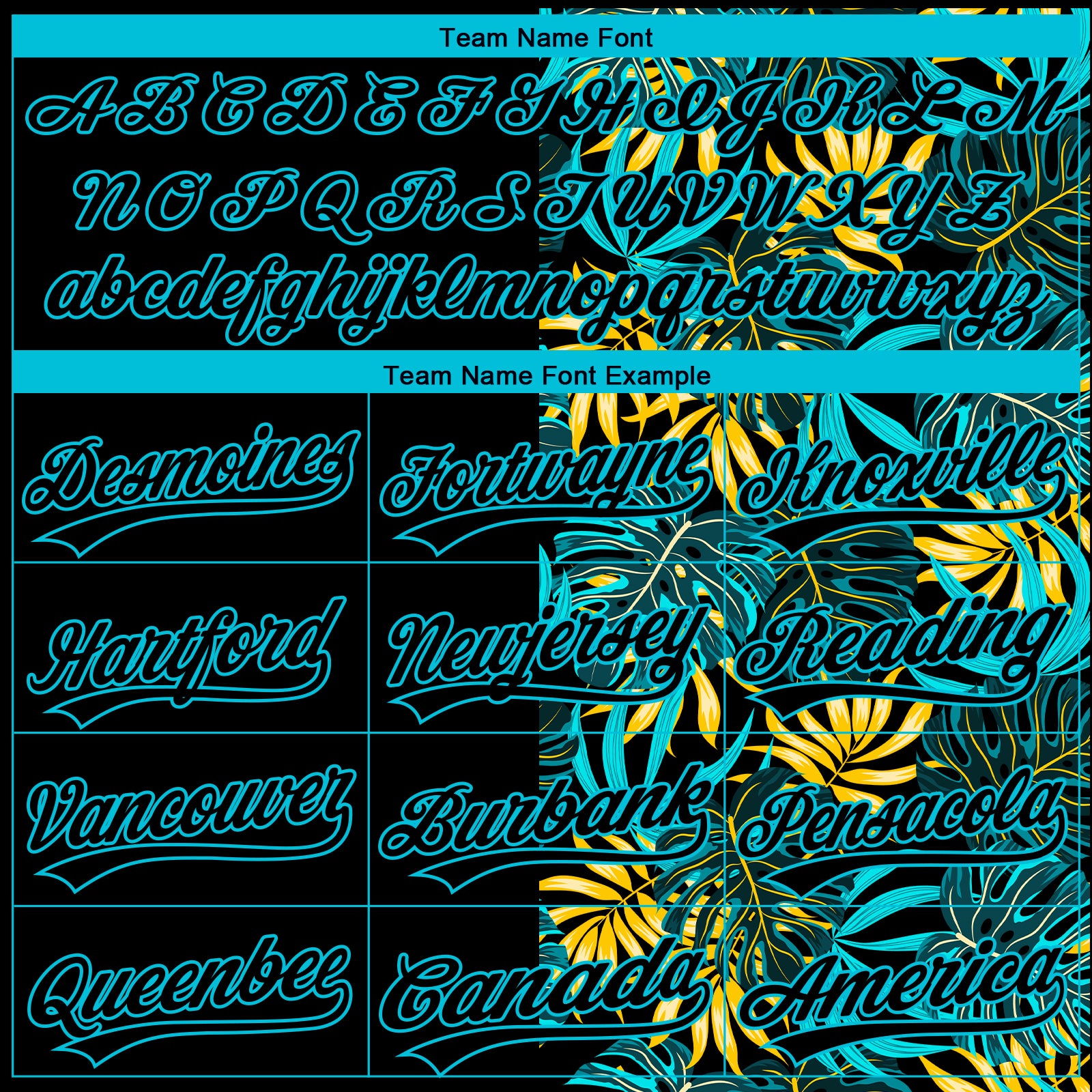 Custom Black Lakes Blue 3D Pattern Hawaii Tropical Palm Leaves Two-Button Unisex Softball Jersey