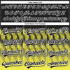 Custom Black Light Yellow-White 3D Pattern Lines Two-Button Unisex Softball Jersey