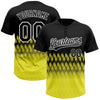 Custom Black Light Yellow-White 3D Pattern Lines Two-Button Unisex Softball Jersey