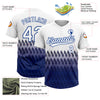 Custom White Royal 3D Pattern Lines Two-Button Unisex Softball Jersey