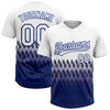 Custom White Royal 3D Pattern Lines Two-Button Unisex Softball Jersey
