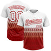 Custom White Red 3D Pattern Lines Two-Button Unisex Softball Jersey