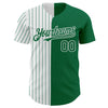 Custom Kelly Green White-Kelly Green Pinstripe Authentic Split Fashion Baseball Jersey