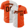 Custom Orange White-Brown Pinstripe Authentic Split Fashion Baseball Jersey