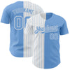 Custom Light Blue White-Light Blue Pinstripe Authentic Split Fashion Baseball Jersey