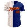 Custom Royal Black-Orange Pinstripe Authentic Split Fashion Baseball Jersey