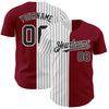 Custom Crimson White-Black Pinstripe Authentic Split Fashion Baseball Jersey