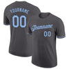 Custom Steel Gray Light Blue Performance T-Shirt