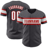 Custom Steel Gray White-Red Authentic Baseball Jersey