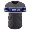 Custom Steel Gray Royal-Gray Authentic Baseball Jersey