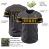 Custom Steel Gray Black-Old Gold Authentic Baseball Jersey