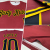 Custom Burgundy Black-Gold Performance T-Shirt