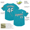 Custom Teal White-Black Mesh Authentic Throwback Baseball Jersey