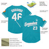 Custom Teal White-Gray Mesh Authentic Throwback Baseball Jersey