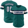 Custom Teal White-Navy Authentic Baseball Jersey