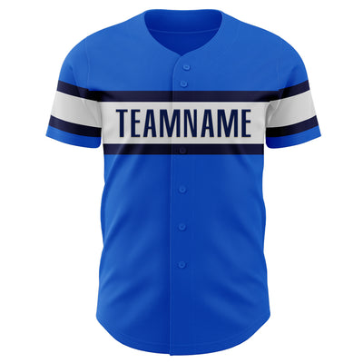 Custom Thunder Blue Navy-White Authentic Baseball Jersey