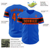 Custom Thunder Blue Orange-Black Authentic Baseball Jersey