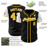 Custom Black Gold-White Authentic Two Tone Baseball Jersey