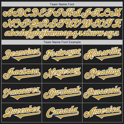 Custom Black Old Gold-White Authentic Two Tone Baseball Jersey