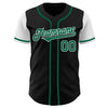 Custom Black Kelly Green-White Authentic Two Tone Baseball Jersey